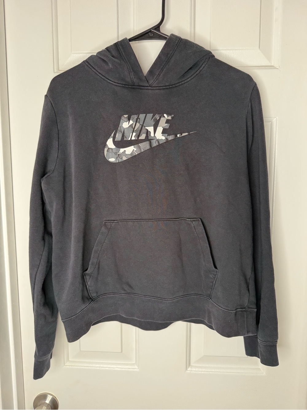 Nike Gray Hooded Sweatshirt with Camo Logo
